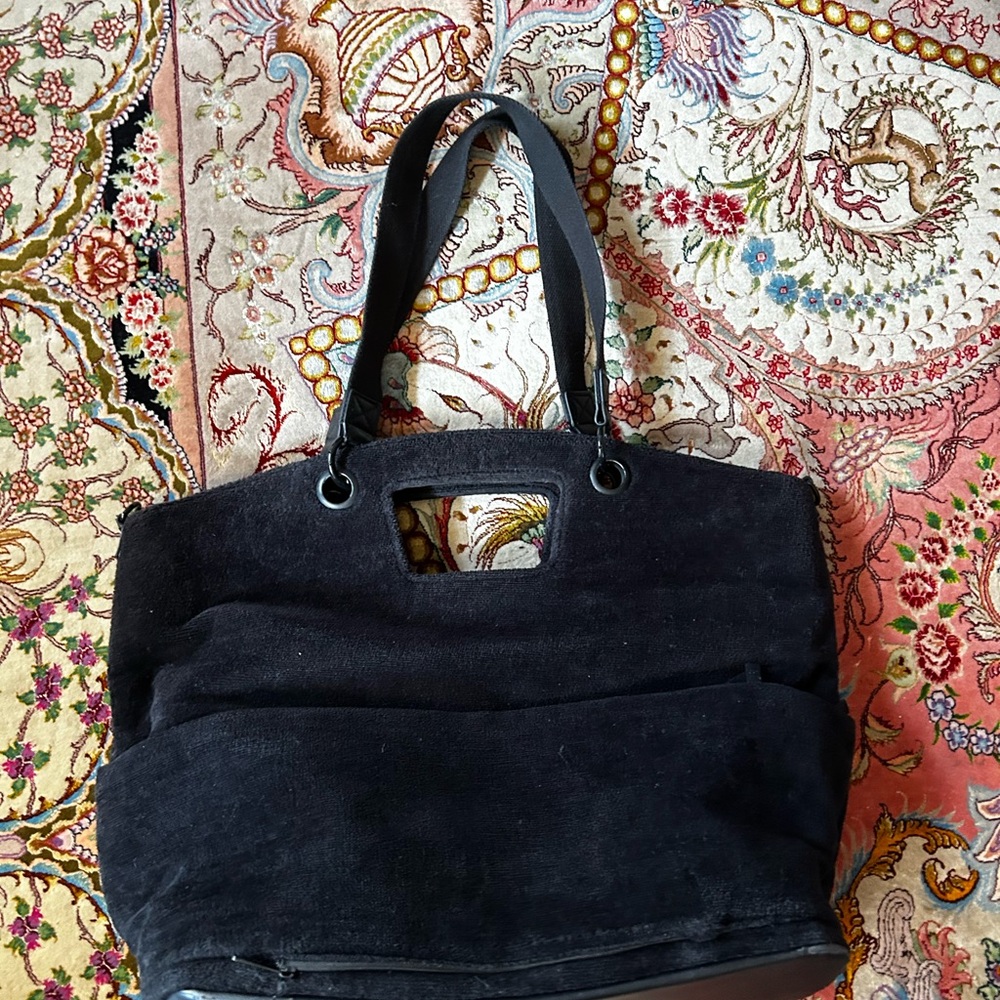 BEIS Women’s Black Terry Tote 100% Cotton - Picture 2 of 8